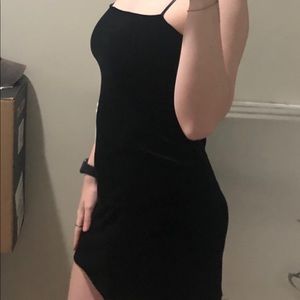 Forever 21 Black velvet mini dress